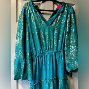 Beautiful Lily Pulitzer dress, with cinch waist. Short, but not mini.